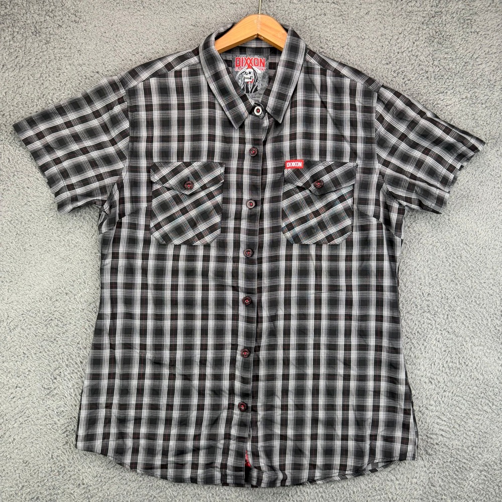 Dixxon Flannel Co The Grim Bamboo Blend Short Sleeve Shirt Mens Large Black